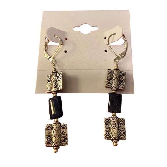 Artisan Made One of a Kind Sodalite & Silver Toned Drop Earrings. - Picture 1 of 5